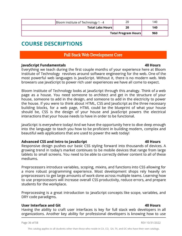 Bloom Institute of Technology | Course Catalog - Page 36